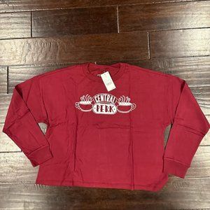 Women's Friends Central Perk Graphic Shirt TV Long Sleeve f.r.i.e.n.d.s RED M
